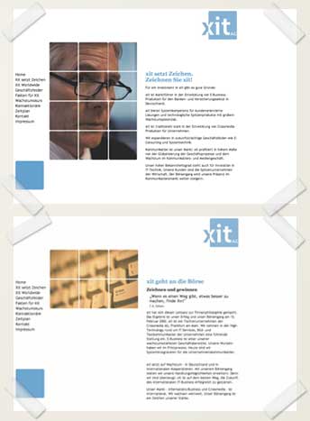 screenshot der xit website